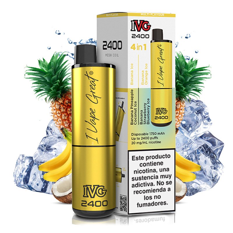 Pod desechable Banana Edition 4 en 1 2400puffs - IVG