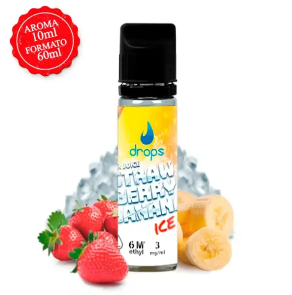 Strawberry Banana Ice - Drops All In 10ml (Longfill) (10mg)