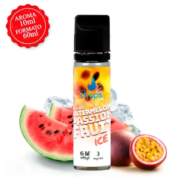 Watermelon Passion Fruit Ice - Drops All In 10ml (Longfill)