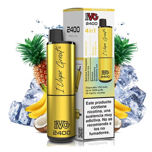 Pod desechable Banana Edition 4 en 1 2400puffs - IVG