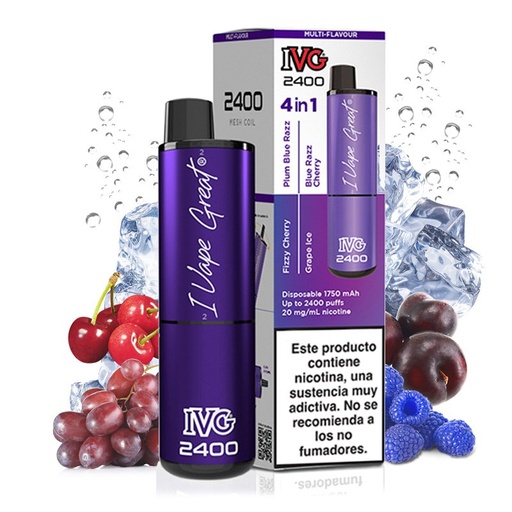 Pod desechable Purple Edition 4 en 1 2400puffs - IVG